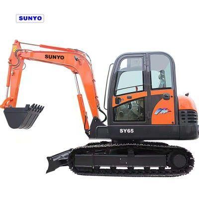 Sunyo Sy65 Model Mini Excavator Is Crawler Excavators, as Hydraulic Excavators,