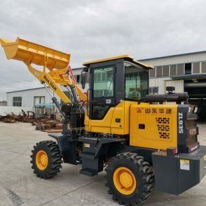 1.8 Ton Small Front End Wheel Loader with V Snow Blade Bucket