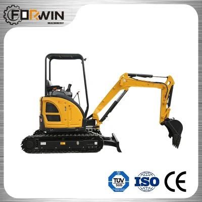 High Standard 2.7 T Small Backhoe Digger Fw25u Mini Hydraulic Pump Rubber Crawler Track Excavators with Canopy Cheap Price for Sale