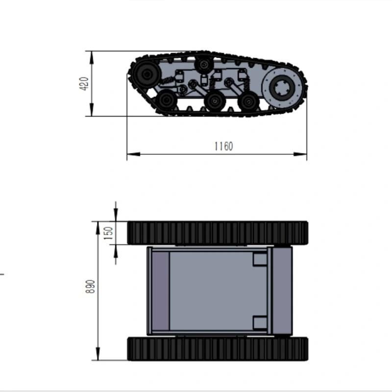 Customize Undercarriage Rubber Track Chassis Adapt to Underwater Work