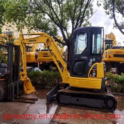 Japan 4D88e Engine Mini Excavsator Used Komatsu PC55mr-2 Crawler Excavator with Dozer Blade for Sale