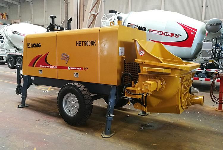 XCMG Schwing Official Manufacturer 82kw Small Trailer Mounted Concrete Pump Truck Hbt5008K Mobile Concrete Mixer with Pump Price