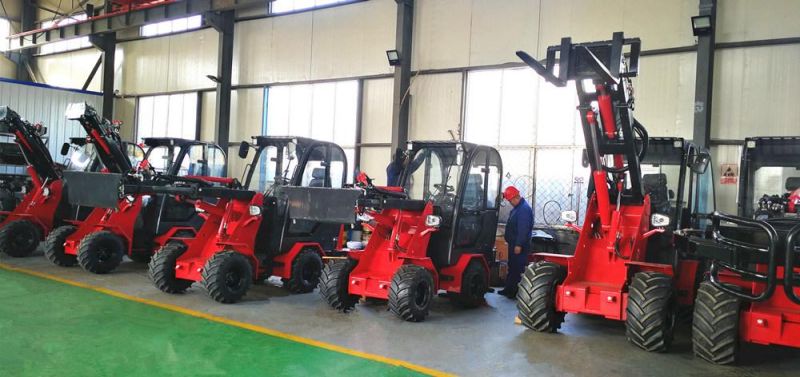 1000kg Net Load Capacity Mini Compact Size CE Articulated Wheel Loader 4X4 Snow Bucket Wheel Loaders for Sale