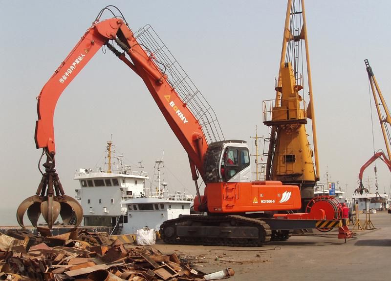 Bonny 50ton Electric Hydraulic Material Handling Machine Handler on Track for Scrap and Waste Recycling