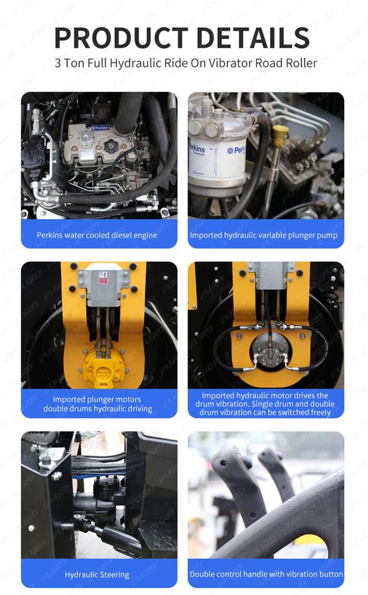 Promotion Price 3 Ton Diesel Engine Asphalt Road Roller for Sale