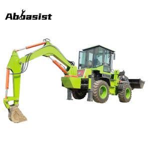 CE ISO OEM Abbasist AL25-65 Compact Front Bulldozer Towable Backhoe Retroescabadora with Digger