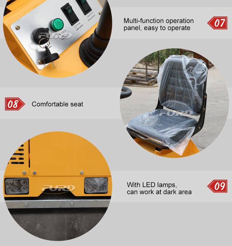 700kg Diesel Powered Mini Road Roller Compactor Double Drum Road Roller Price