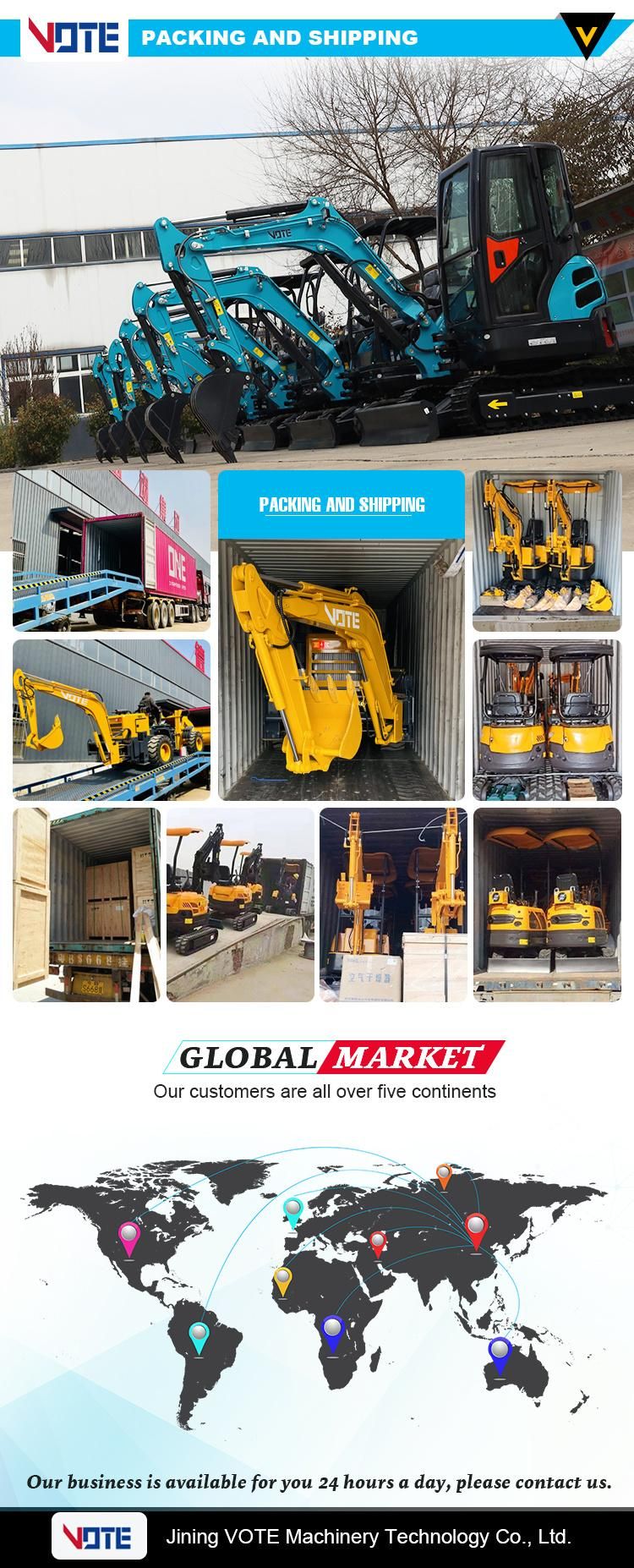 Hot Selling for Mini Excavator Machines with CE for Mini Excavator with Attachments Digger with Cabin Heavy Equipment Excavator