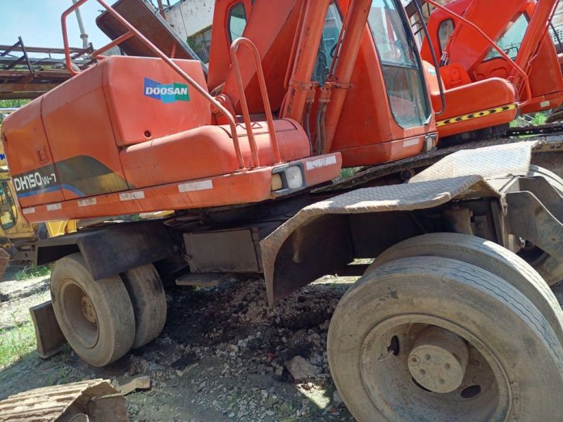 Used 15ton Korea Good Quality Cheap Doosann Dh150W-7construction Machines Philippines Colombia Canada India Wheel Excavators