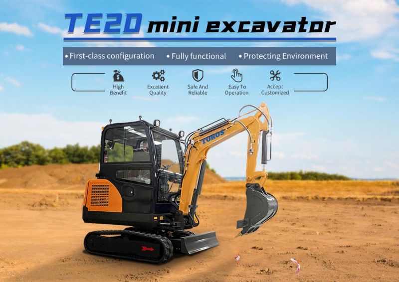 China Supplying 2ton New Design Different Colors Crawler Micro Mini Excavator with CE ISO Certificates