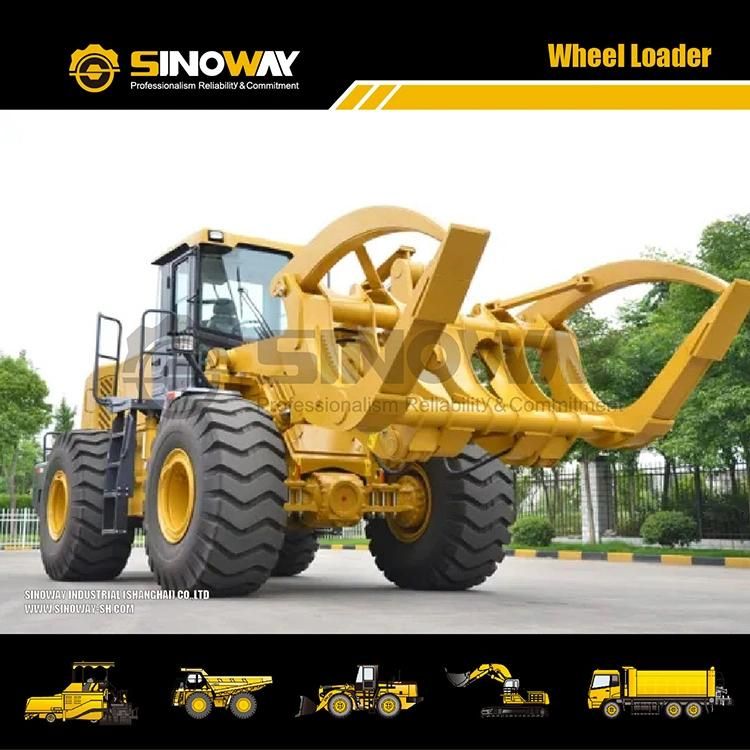 Small Front End Wheel Loader with Grapple for Log and Wood