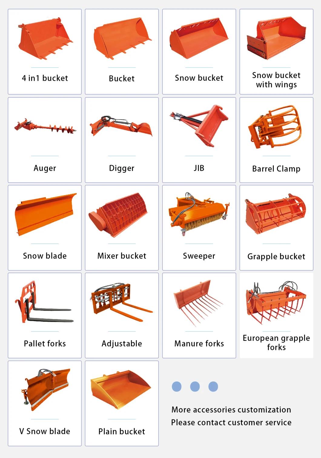 910 912 915 916 Brand New Mini Small Compact Cheap Articulated Front Wheel Loader with Attachment Price List with CE