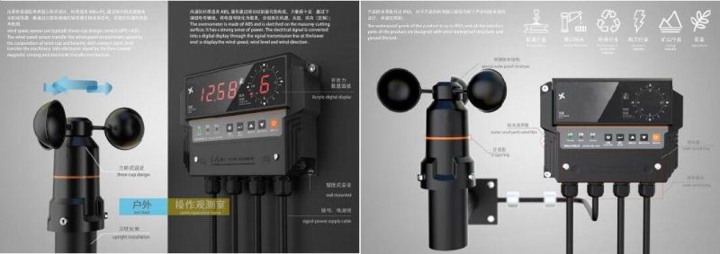 Wind Speed Measurement System Tower Crane Anemometer for Cranes