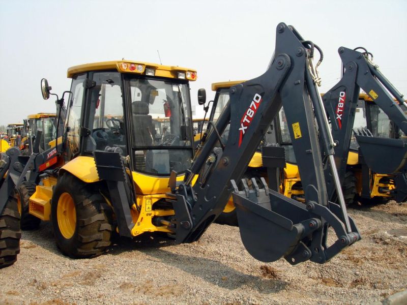 Chinese XCMG Factory 1m3 Xt870 2.5ton Compact Tractor Backhoe Loader Made in China for Sale