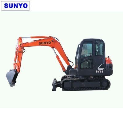 Sunyo Brand Excavator Sy68 Model Mini Excavator Is Crawler Hydraulic Excavator as Best Construction Equipments
