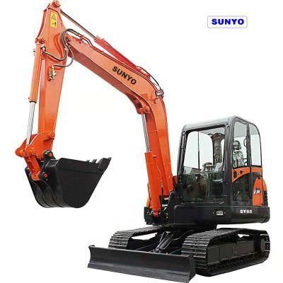 Sunyo Brand Sy65 Model Mini Excavator Is Hydraulic Crawler Excavators