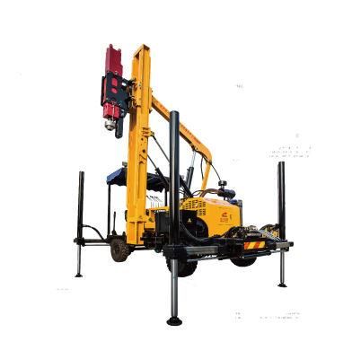 Guardrail Hammer Machine Air Compressor Pile Driver with Lifting Support