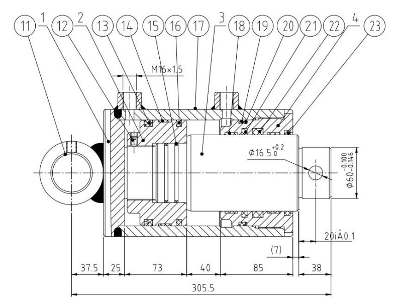 125mm Hydraulic Oil Cylinder Chinese Manufacturer Hsg125.90