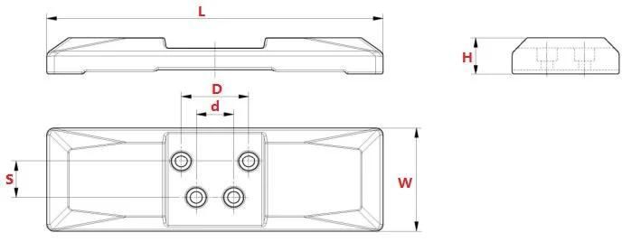 Excavator Rubber Pad for Kubota Komatsu 500mm Width Chain on Type