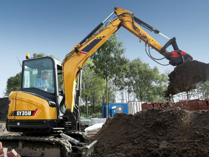 Sy35u Crawler Excavator Machine Mini 3.5t Crawler Excavator China Mini Digger