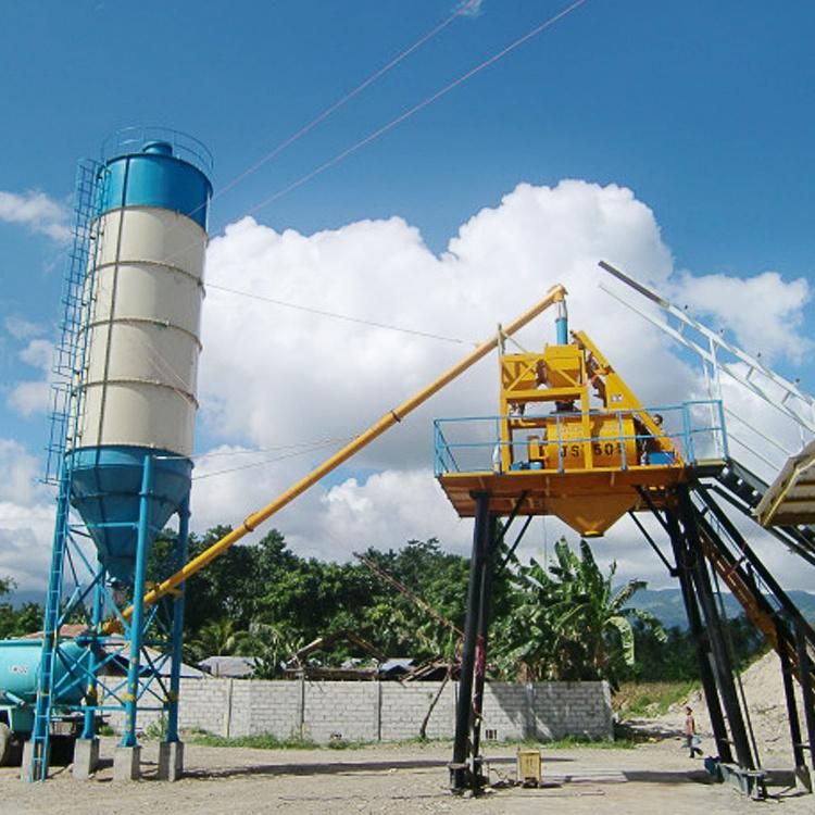 High Efficiency 25m3h / Hzs25 Concrete Batching Mixing Plant