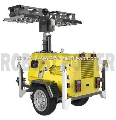 8m Portable LED Flood Light Emergency Generator Mobile Lighting Tower