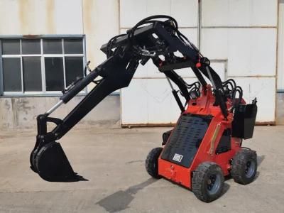 China Walk Behind Skid Steer Mini Loader Price with Digger for Sale