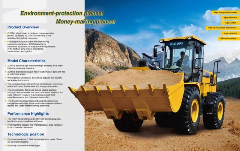 China Brand 5t Wheel Loader Zl50gn Hydraulic Wheel Loader with Good Price