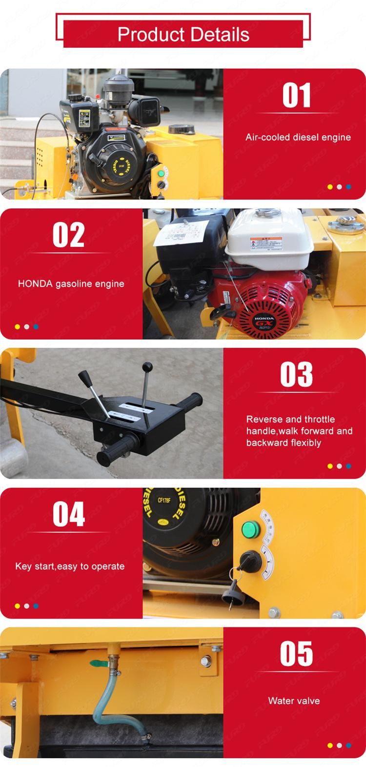 Hand Push 500kg Mini Vibratory Roller Compactor for Sale