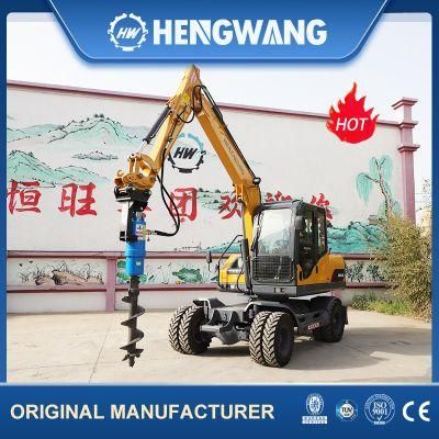 8ton Mechanical Transmission Wheel Digger Mini Excavators Backhoe Wheeled Excavator with Best Price