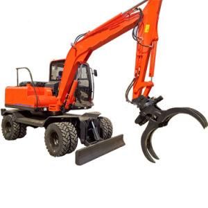 Best Price 9ton Hydraulic Diesel Engine Mini Wheel Excavator with Grip