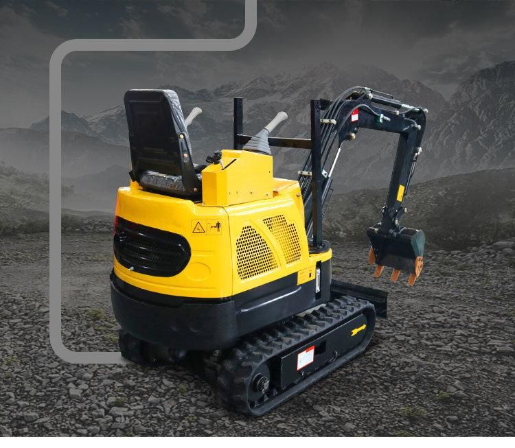 Factory Sale Small Digger 0.8 1 Ton Mini Excavator with Rubber Crawler