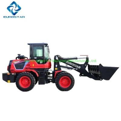 1.8t Compact Hydraulic Loader Articulated Multifunctional Mini Loader Wheel Loader Mini Loader for Construction, Farm and Garden with CE