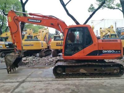 Used Doosan Dh150 Crawler Excavator with Hydraulic Breaker Line and Hammer in Good Condition