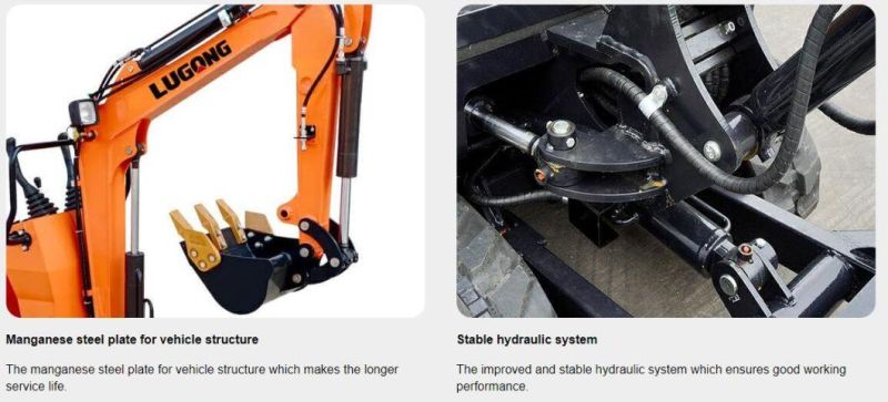Lugong Lh10 Miniature Backhoe Excavadora Mini Digger Excavator/Micro Digger/Small Digger/Excavator Machine