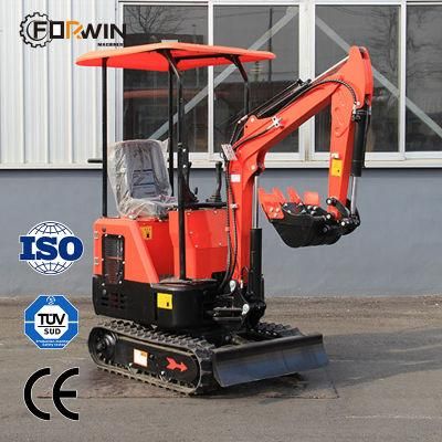 EPA Excavator Fw10A 1ton Mini Excavator Excavator Machine for Salechinese Mini Excavator with Small Digger Hydraulic Parts with Kubota Engine