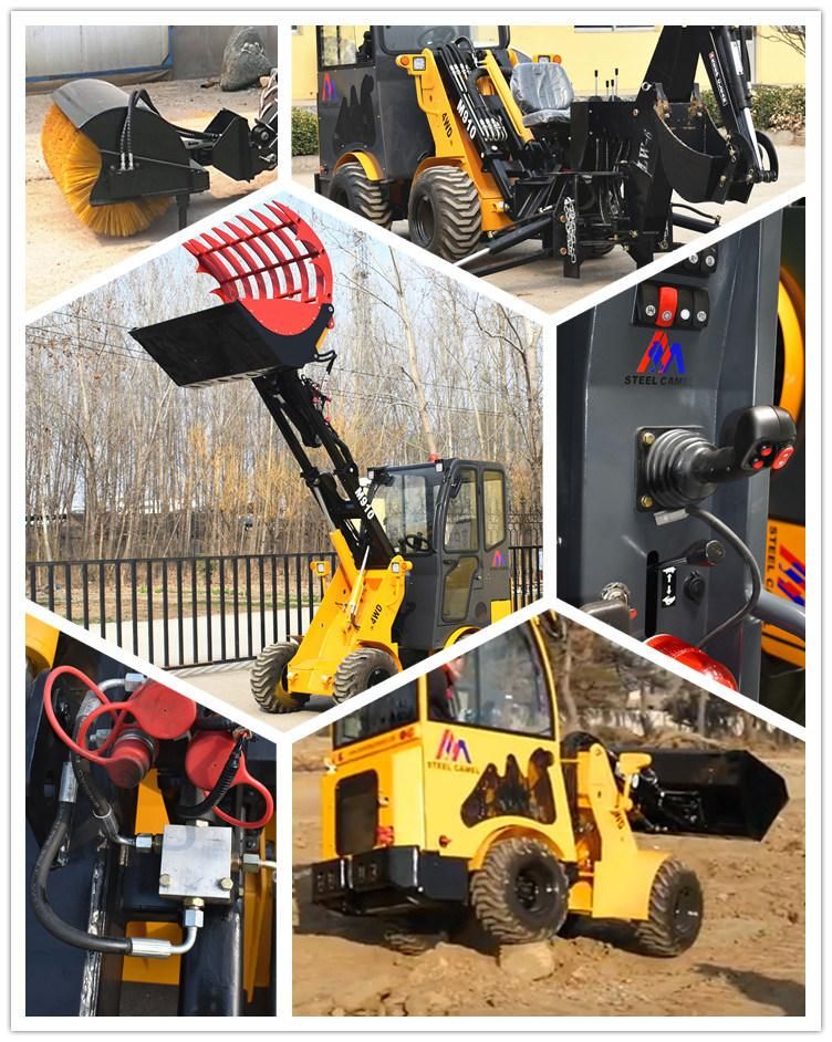Articulated Small Wheel Loader with Skid Steer Coupling Plate