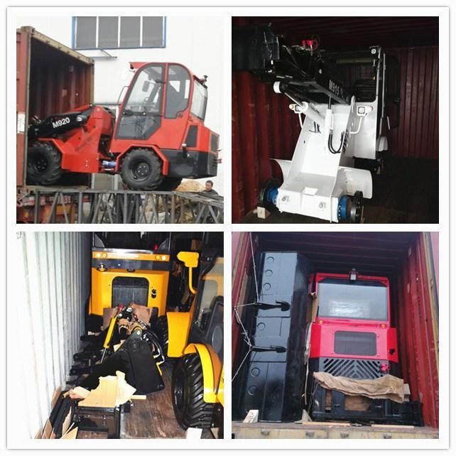 Mini Articulated 4X4 Telescopic Wheel Loader with Forklift for Loading