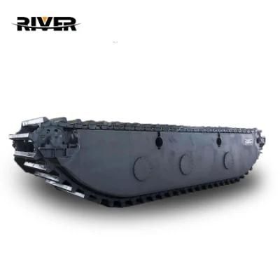 New Design Wetland Excavator Hydraulic Pontoon Undercarriage Swamp Buggy Pontoon Amphibious Excavator Floating Pontoon