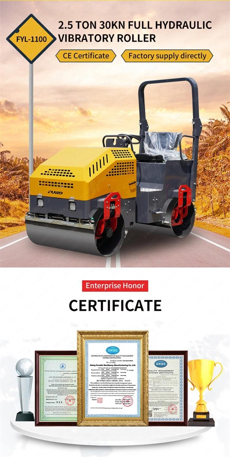 Road Construction Equipment 2.5 Ton Road Roller Compactor