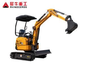 High Quality Rhinoceros Xn18 Construction Machinery 40kpa Fully Hydraulic System Mini Compact Excavator