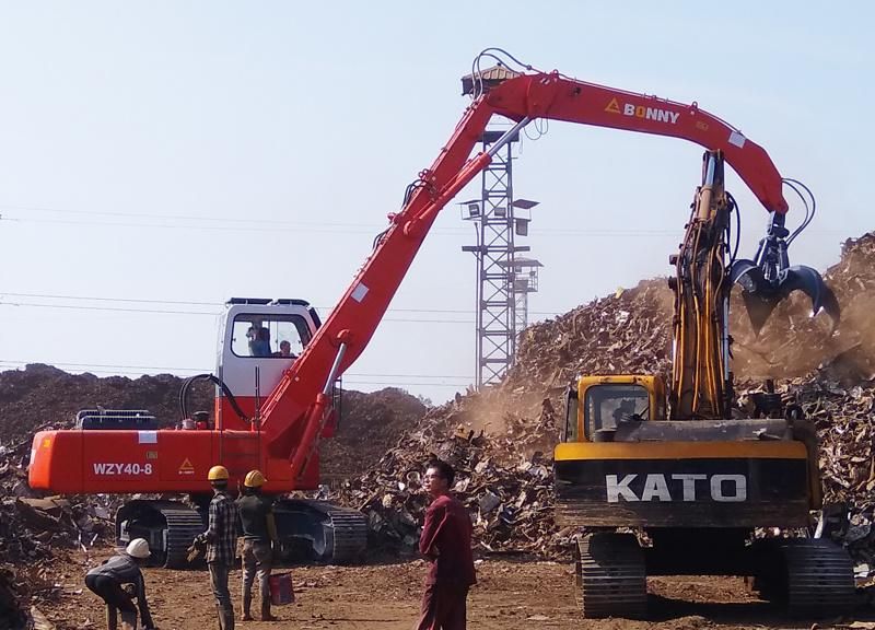 Bonny 40ton Hydraulic Material Handling Machine Handler on Track for Scrap and Waste Recycling