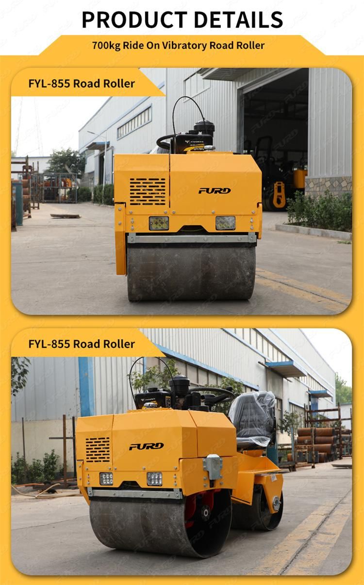 700kg Sitting Type Dual Drum Vibratory Roller Road Compactor on Sale