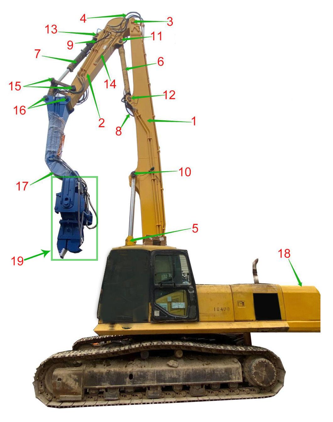16.5-Meter Long 45-50ton Excavator Pile Driving Arm Has a Pile Driving Depth of 15-Meter