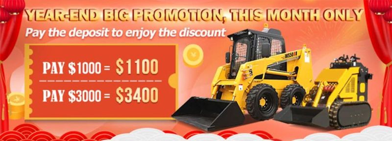 10% off CE ISO EPA China New Mini 50HP 65HP 75HP 85HP Skid Steer Loader Micro Wheel and Track Steer Skid Loader with Attachment Parts for Sale by Sea