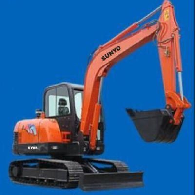 Sunyo Excavator Sy65 Mini Excavator Is Hydraulic Crawler Excavators as Backhoe Loaders and Mini Loader.