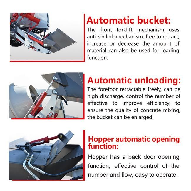 Factory Price Self Loading Mobile Concrete Mixer with 1.2m3 - 4.0m3 Mixing Tank