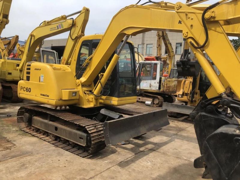 Used Komatsu Mini Excavator PC60-7 6 Ton PC60 Excavator with Blade