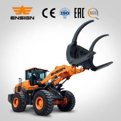 Hot Sale 5 Ton Ensign Brand Yx655 Wheel Loader with Log Grapple and Pallet Fork