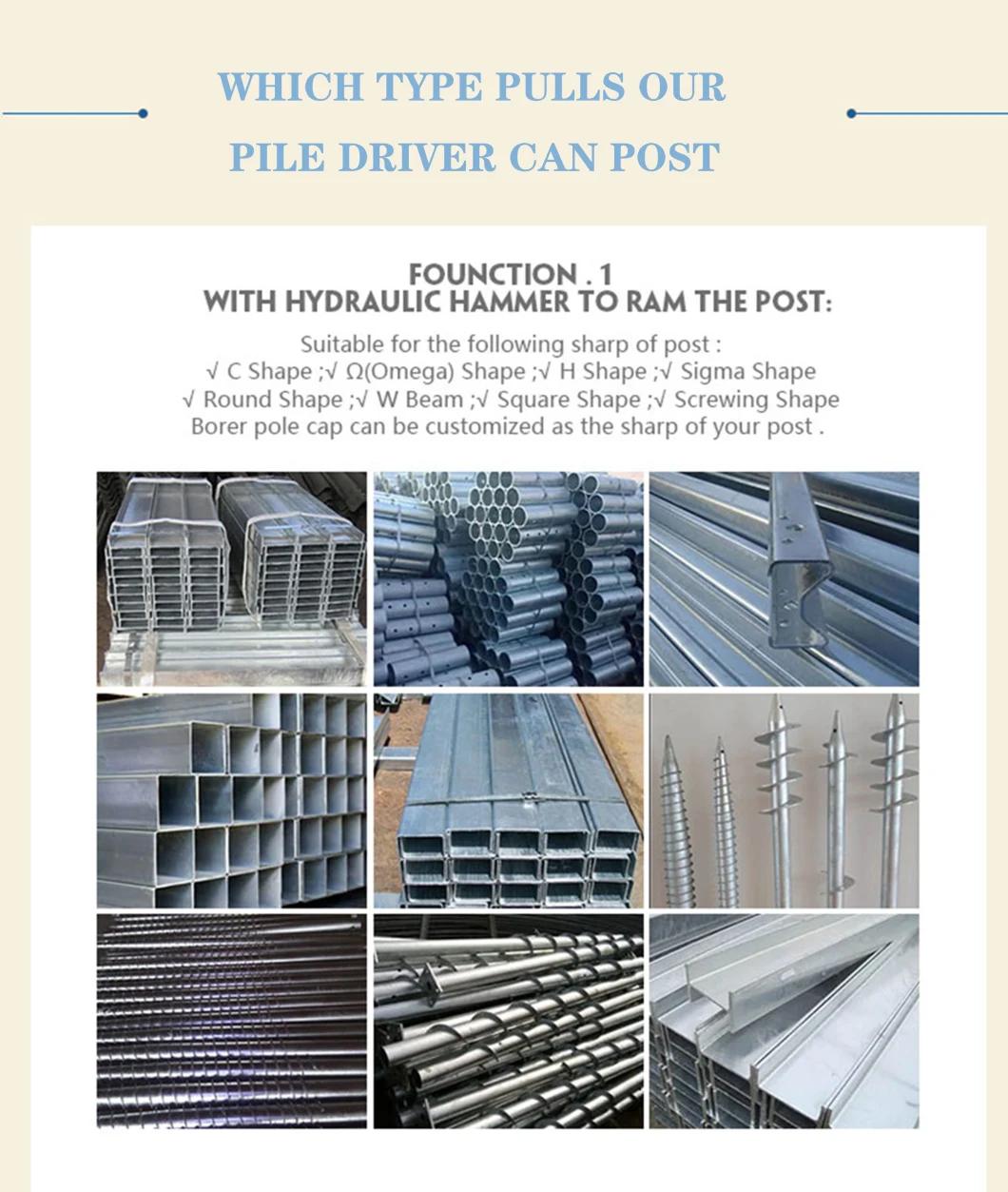 Road Safety Maintenance Guardrail Post Driver Sale for U O Shape Pile Installation